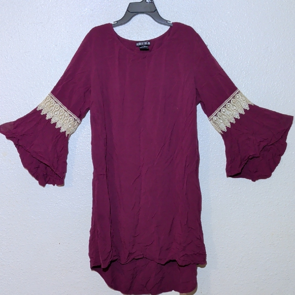 Paper Doll Deep Red Dress with Lace Detail